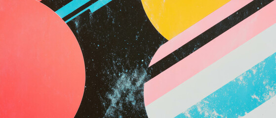 Poster - Bold abstract shapes and colors create dynamic Formica patterns with textured background