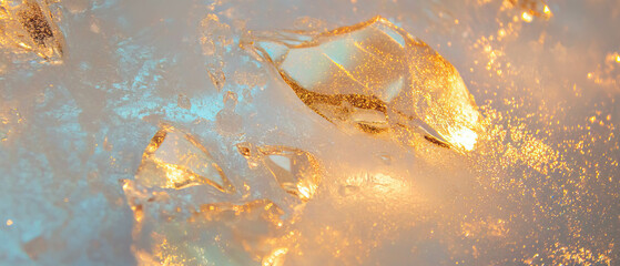 Aufkleber - Translucent frosted glass with glittery abstract patterns and intricate etchings