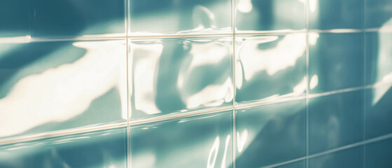Poster - Frosted glass tiles showcasing smooth texture and modular design in an interior space
