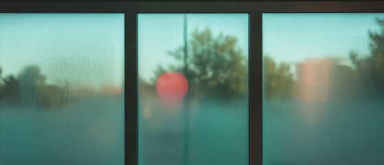 Aufkleber - Frosted glass windows allow soft light to filter and create a serene atmosphere outdoors