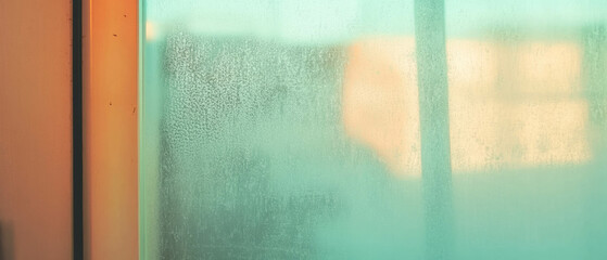 Poster - Frosted glass window texture creates a soft, diffused light effect in a private space