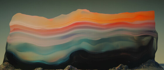 Poster - Vibrant layers of fused glass showcase smooth textures and captivating colors