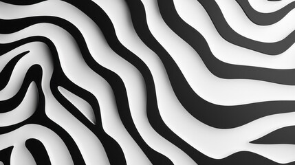Aufkleber - Delicate waves of monochrome tones create a mesmerizing zebra print pattern, blending artistry and natural elegance in a striking visual display that captivates the eye