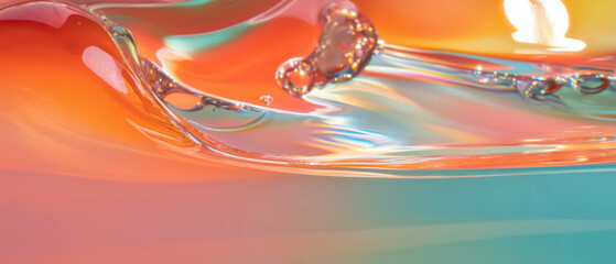 Poster - Fused glass art showcasing layered colors with smooth textures