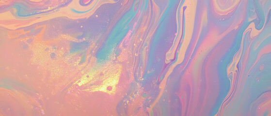 Aufkleber - Vibrant abstract design with gel pen textures and smooth shimmering colors in pastel tones