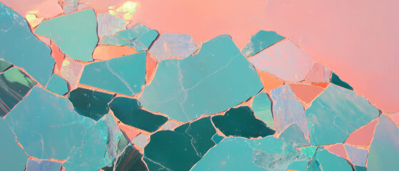 Poster - Exploration of vibrant geometric mosaics with fragmented shapes and colors