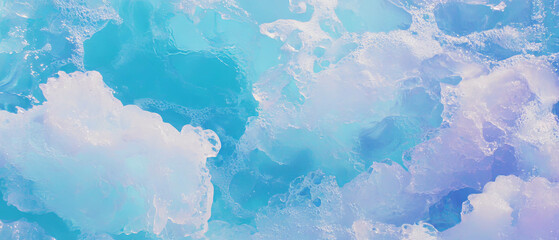 Poster - Glacier ice showcasing stunning blue hues and intricate crystalline textures in natural light
