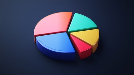 Aufkleber - A professional pie chart illustrating investment portfolio diversity, with sections labeled as real estate, stocks, and bonds, set against a dark blue background.