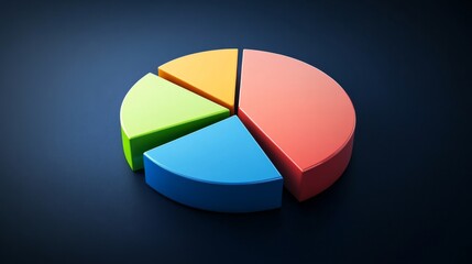 Aufkleber - A professional pie chart illustrating investment portfolio diversity, with sections labeled as real estate, stocks, and bonds, set against a dark blue background.