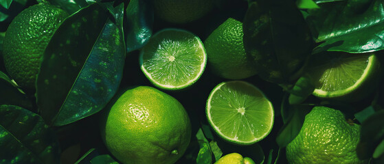 Poster - Vibrant green fruits showcasing smooth skin and varied textures in a lush arrangement