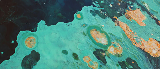 Aufkleber - Exploring the intricate patterns of green lichen on textured tree bark surfaces