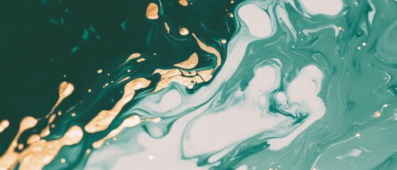 Poster - Captivating green paint texture showcasing smooth surfaces and varied shades