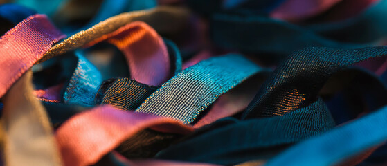 Aufkleber - Creative texture exploration of handmade ribbons with unique designs and materials