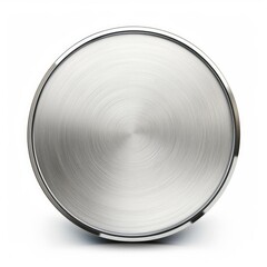 Aufkleber - Circular brushed metal disk with chrome edge, creating a sleek and modern aesthetic on a white background