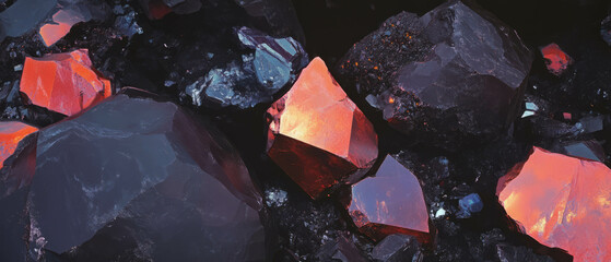 Poster - Vibrant igneous rock formations showcasing unique textures and interesting crystalline structures