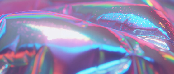 Poster - Unique textures of inflatable backpacks with glitter and abstract shapes in vibrant colors