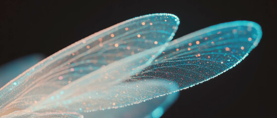 Poster - Delicate and transparent insect wings showcasing intricate vein patterns and shimmering textures