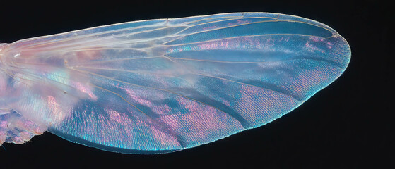 Poster - Intricate details of insect wings showcasing delicate veins and lustrous texture