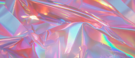 Poster - Iridescent ribbons create a mesmerizing display of shifting colors and shimmering effects