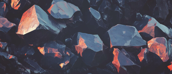 Poster - Jagged rock formations with sharp edges showcasing natural textures and irregular shapes