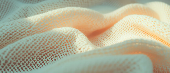 Aufkleber - Soft and Stretchy Knitted Ribbons on a Light Background Displaying Delicate Texture