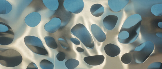 Poster - Exploring the intricate design of laser-cut aluminum with smooth textures and precise details