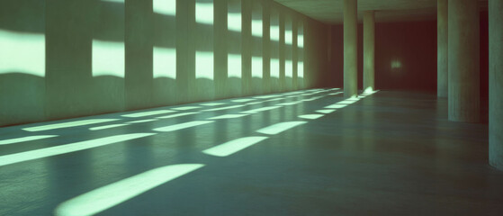 Aufkleber - Exploring light and shadow illusions in an architectural space with contrasting tones