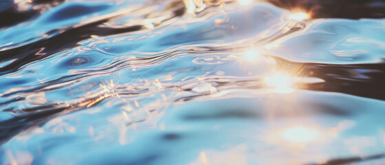 Aufkleber - Reflective liquid metal surface with flowing texture against a soft-lit background