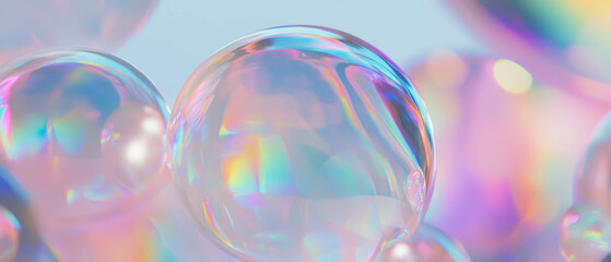 Poster - Luminous pearls showcase iridescent luster and smooth texture under soft light