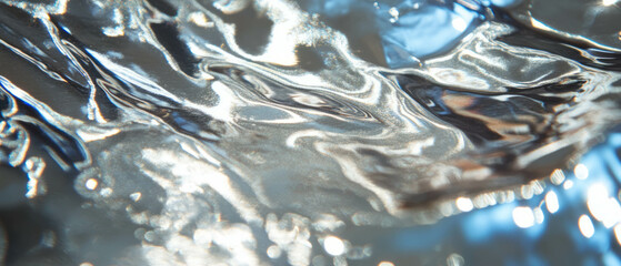 Poster - Vibrant metallic paint texture on glossy aluminum surface showcasing reflective qualities