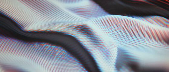 Aufkleber - Dynamic interplay of Moire patterns showcases overlapping grids and vibrant interference effects