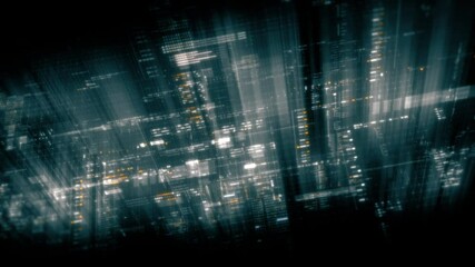 Leinwandbilder - Futuristic data matrix simulation featuring metaverse-inspired elements, an information network, and hi-tech digital data telemetry with encrypted numbers. A dynamic background for computer display