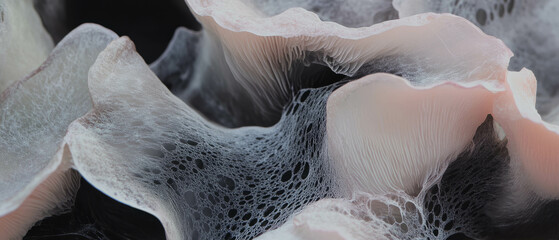 Aufkleber - Exploring the intricate textures and earthy tones of mushroom gills in nature
