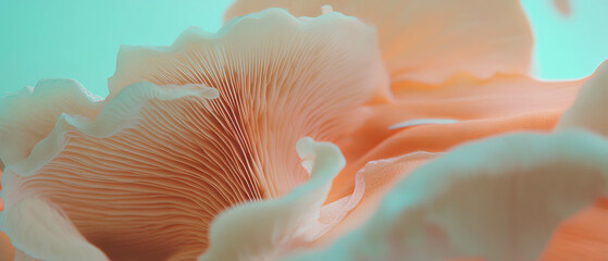 Aufkleber - Exploring the delicate gills and earthy tones of mushrooms in close-up view