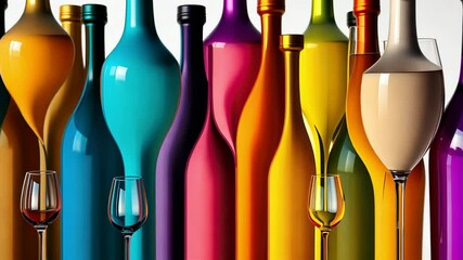 Poster - Colorful Abstract Background with Shiny Glassware and Sinuous Shapes