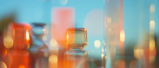 Poster - Opaque glass texture paired with diffused light creates blurred shapes and colors
