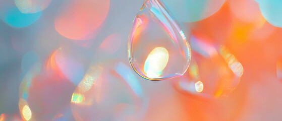 Poster - Textured opaque glass with diffused light creating blurred shapes and vibrant colors