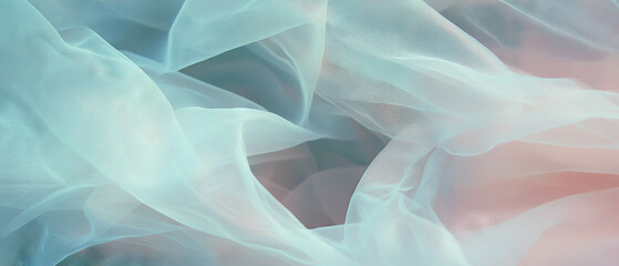 Poster - Delicate organza ribbons and sheer fabric create a shimmering visual experience