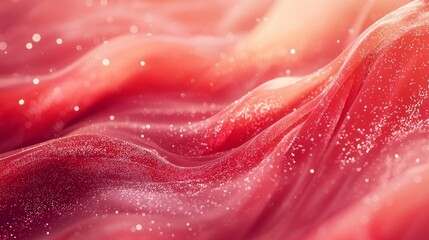Poster - Deep, rich shades of red flow gracefully across the surface, creating an enchanting and dynamic visual experience filled with sparkling highlights. The texture evokes warmth and movement