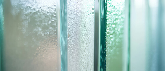 Poster - Texture of partially frosted glass with varied light transmission and reflections