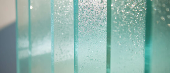 Poster - Partial frosted glass with varied light transmission and unique texture