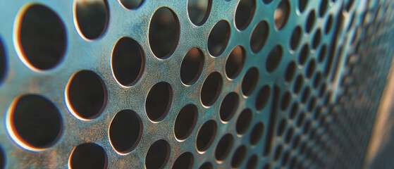Poster - Exploring the intricate texture of perforated aluminum highlighting its lightweight structure
