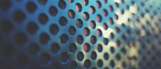 Aufkleber - Exploring the unique texture of perforated aluminum with vibrant neon backlighting
