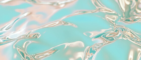 Poster - Polished aluminum surface reflecting light with smooth, mirror-like texture