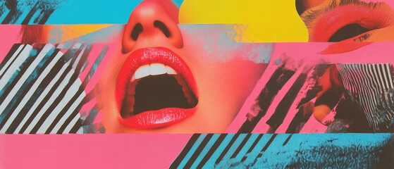 Poster - Bold colors and dynamic patterns create vibrant pop art expression