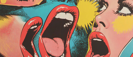 Poster - Bold expression and vibrant colors reflect pop art influences in graphic design