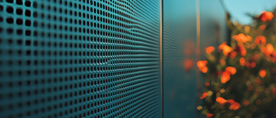 Aufkleber - Uniform texture of powder-coated aluminum with vibrant background flower details