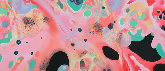 Poster - Playful and textured puffy paint designs in vibrant colors for creative art