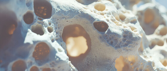 Aufkleber - Exploring the unique texture and porous structure of lightweight pumice stone