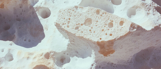 Aufkleber - Exploring the unique porous texture and light gray color of pumice stone formations